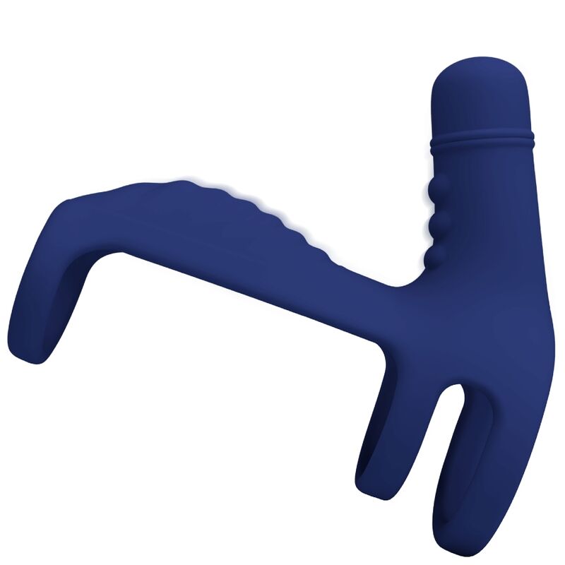 PRETTY LOVE - ELISH VIBRATING RING WITH EXTENSION BLUE PRETTY LOVE MALE