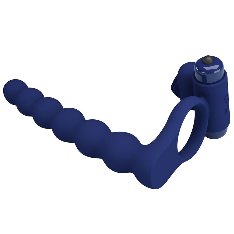 PRETTY LOVE - AJMAL VIBRATING RING WITH PLUG BLUE PRETTY LOVE MALE