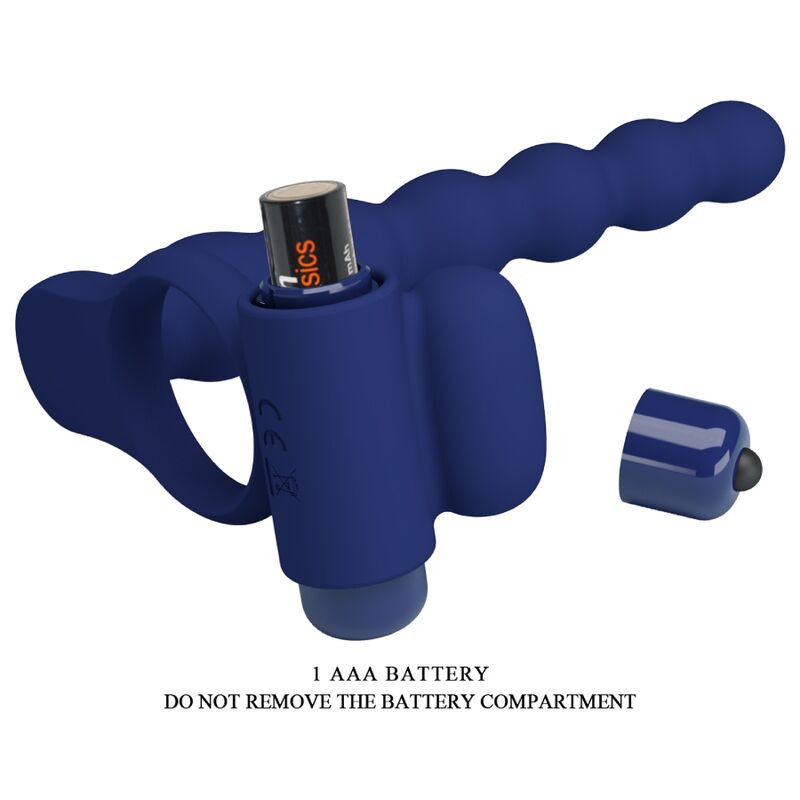 PRETTY LOVE - AJMAL VIBRATING RING WITH PLUG BLUE PRETTY LOVE MALE
