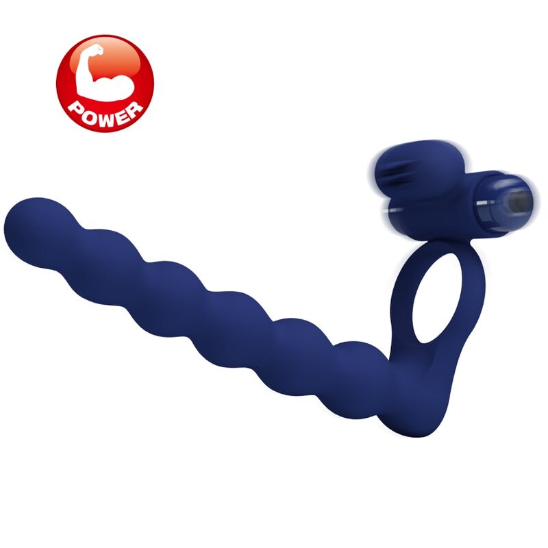 PRETTY LOVE - AJMAL VIBRATING RING WITH PLUG BLUE PRETTY LOVE MALE