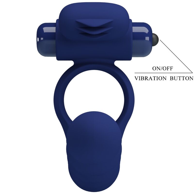 PRETTY LOVE - AJMAL VIBRATING RING WITH PLUG BLUE PRETTY LOVE MALE