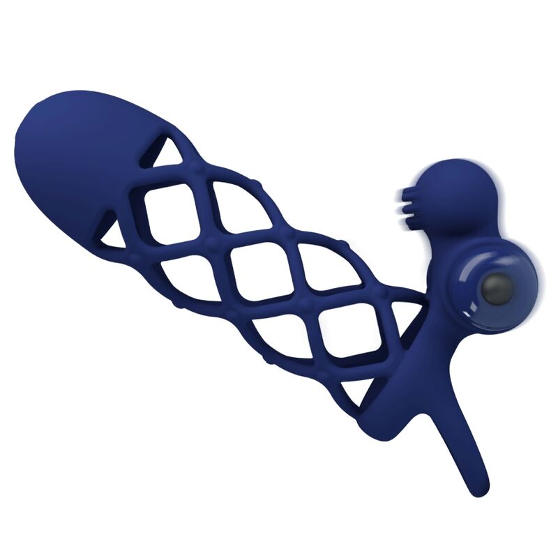 PRETTY LOVE - GIANN VIBRATOR RING WITH SILICONE SHEATH BLUE PRETTY LOVE MALE