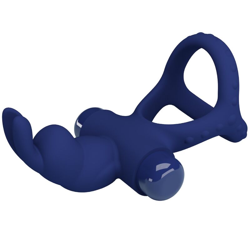 PRETTY LOVE - LUCHITO DOUBLE VIBRATING RING RABBIT BLUE PRETTY LOVE MALE
