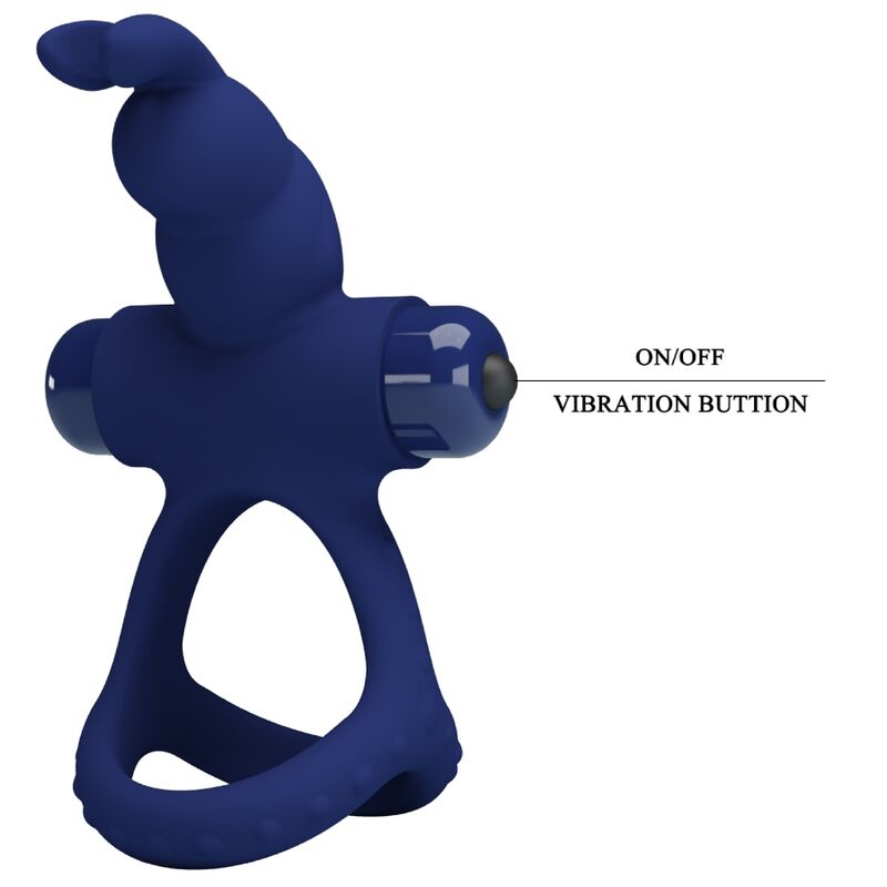 PRETTY LOVE - LUCHITO DOUBLE VIBRATING RING RABBIT BLUE PRETTY LOVE MALE