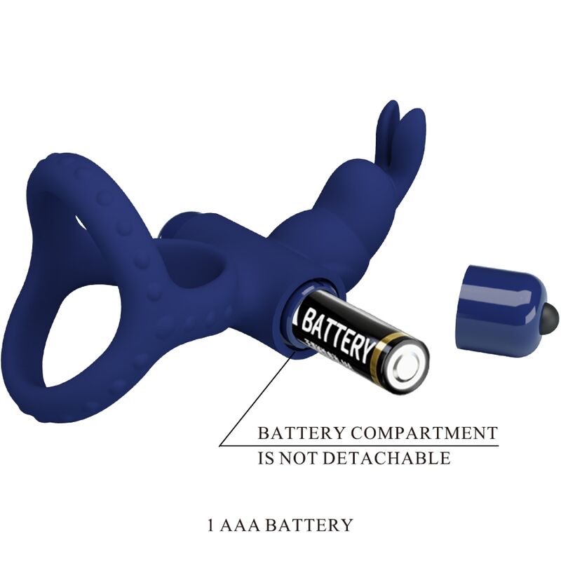 PRETTY LOVE - LUCHITO DOUBLE VIBRATING RING RABBIT BLUE PRETTY LOVE MALE