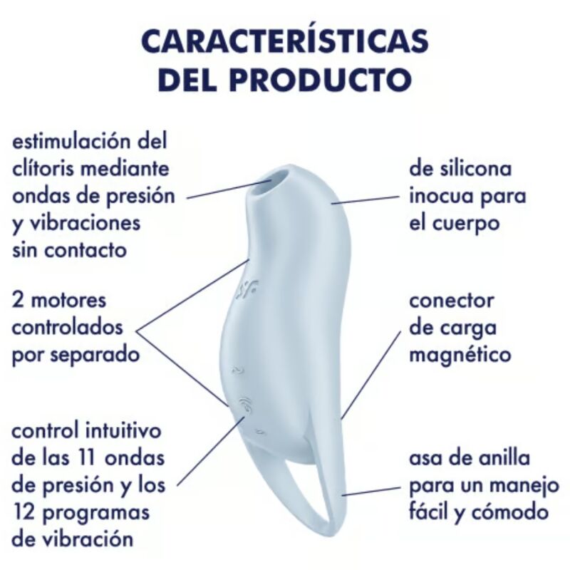 SATISFYER - POCKET PRO 1 CLITORIS STIMULATOR LIGHT BLUE SATISFYER AIR PULSE