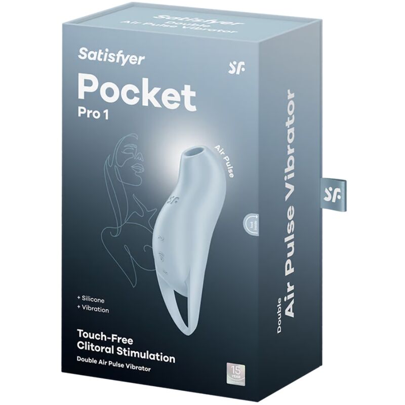 SATISFYER - POCKET PRO 1 CLITORIS STIMULATOR LIGHT BLUE SATISFYER AIR PULSE
