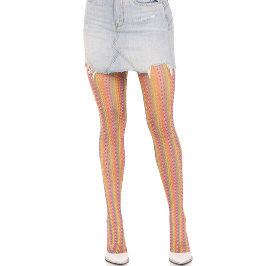 LEG AVENUE - CALZE ALL'UNCINETTO MULTICOLOR