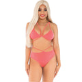 LEG AVENUE - TOP Y BRAGUITAS CORAL CON TIRANTES