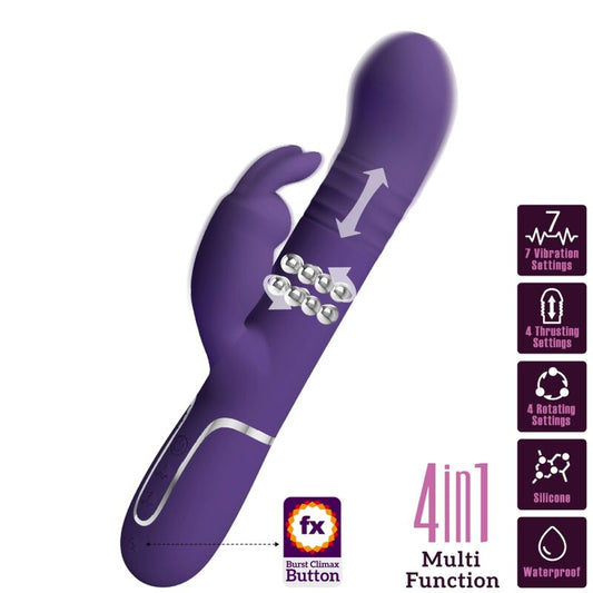 PRETTY LOVE - VIBRADOR DE CONEJO COALE 4 EN 1 MORADO