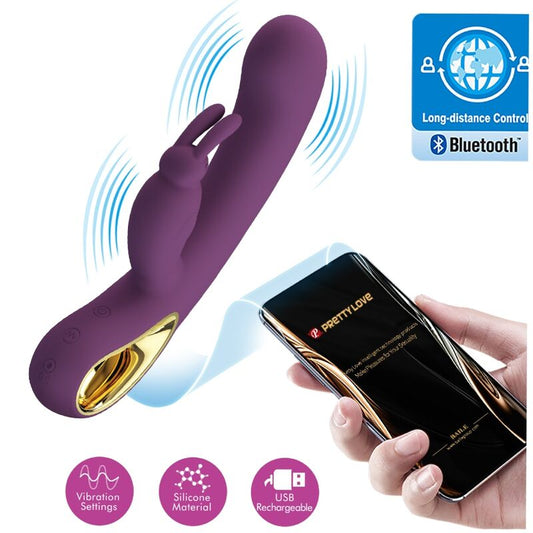 PRETTY LOVE - VIBRADOR DE CONEJO Y ESTIMULADOR DEL PUNTO G LIAM PÚRPURA