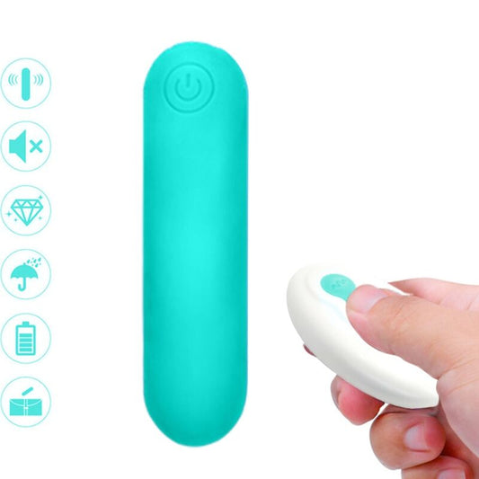 ARMONY - VIBRATORE BULLET SPLASH JOLINE SILICONE TELECOMANDO 10 VIBRAZIONI 65 X 15 CM VERDE
