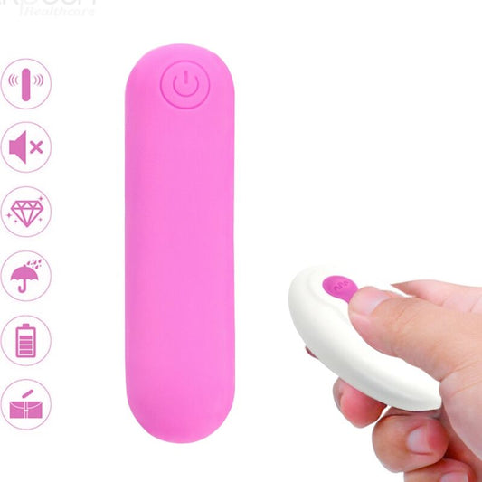 ARMONY - VIBRATORE BULLET IN SILICONE SPLASH JOLINE CON TELECOMANDO 10 VIBRAZIONI 65 X 15 CM ROSA