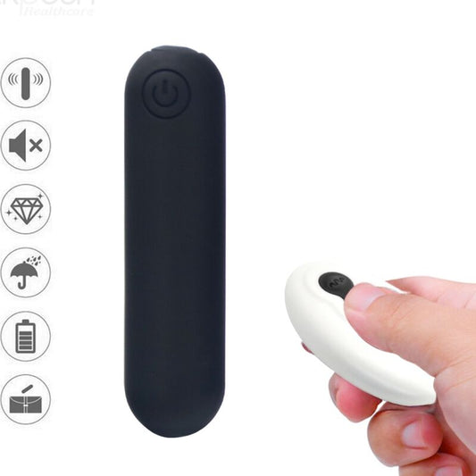 ARMONY - VIBRATORE BULLET SPLASH JOLINE IN SILICONE CON TELECOMANDO 10 VIBRAZIONI 65 X 15 CM NERO