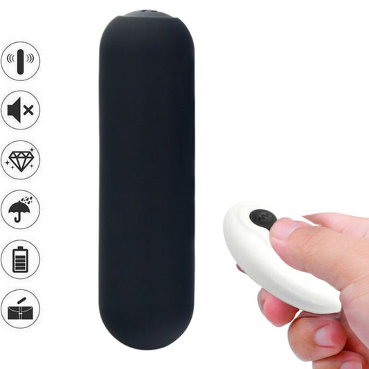 ARMONY - VIBRATORE BULLET SPLASH JOIE SILICONE TELECOMANDO 10 VIBRAZIONI 75 X 19 CM NERO