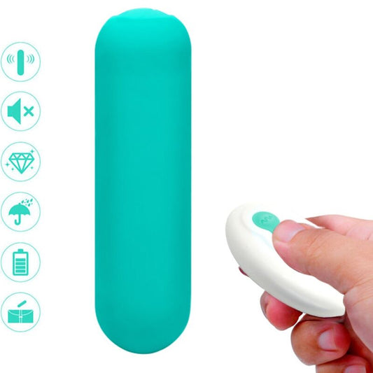 ARMONY - VIBRATORE BULLET SPLASH JOIE SILICONE TELECOMANDO 10 VIBRAZIONI 75 X 19 CM VERDE