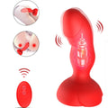 ARMONY - VIBRADOR ROSA CON FORMA DE FLOR Y PLUG ANAL CON CONTROL REMOTO ROJO