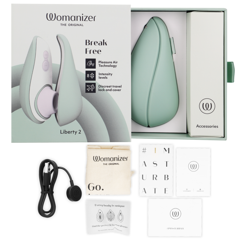 WOMANIZER - LIBERTY 2 CLITORIS STIMULATOR & SUCTION LIGHT GREEN WOMANIZER