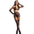 SUBBLIME - 952174 BODY CON RETE, GUANTI E DIAMANTI NERO TAGLIA UNICA