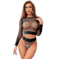SUBBLIME - 952228 CONJUNTO DE RED DE 2 PIEZAS DE MANGA LARGA NEGRO TALLA ÚNICA
