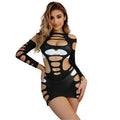 SUBBLIME - 952266 ABITO A MANICHE LUNGHE IN RETE ELASTICA NERO TAGLIA UNICA