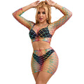 SUBBLIME - 952440 COMPLETO DUE PEZZI RETE A MANICHE LUNGHE RAINBOW TAGLIA UNICA