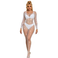 SUBBLIME - 952396 BODY CALZE A RETE CON DIAMANTI MANICHE LUNGHE BIANCO TAGLIA UNICA