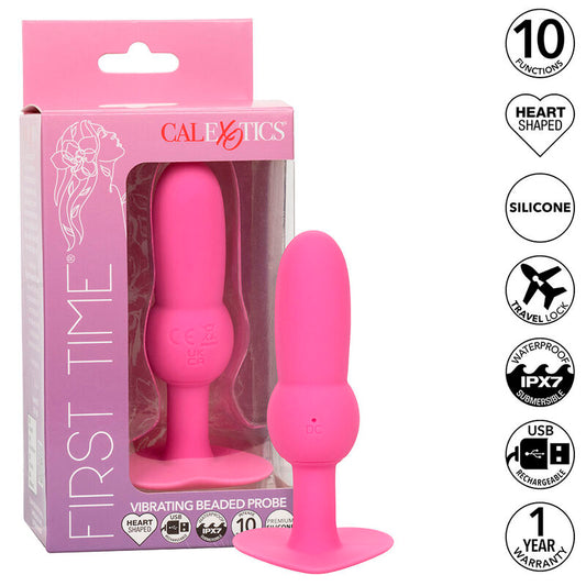 CALEXOTICS - FIRST TIME ANAL PLUG SONDA PERLE 10 VIBRAZIONI ROSA