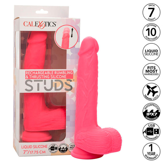 CALEXOTICS - VIBRATORE REALISTICO A STUDS 10 VIBRAZIONI ROSA