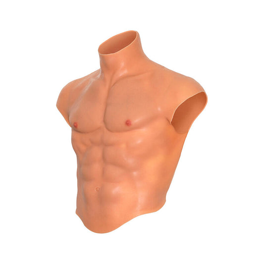 DESEO OCULTO - CAMISETA DE TORSO MASCULINO DE SILICONA ALTER EGO CON ABDOMINALES COLOR CARNE