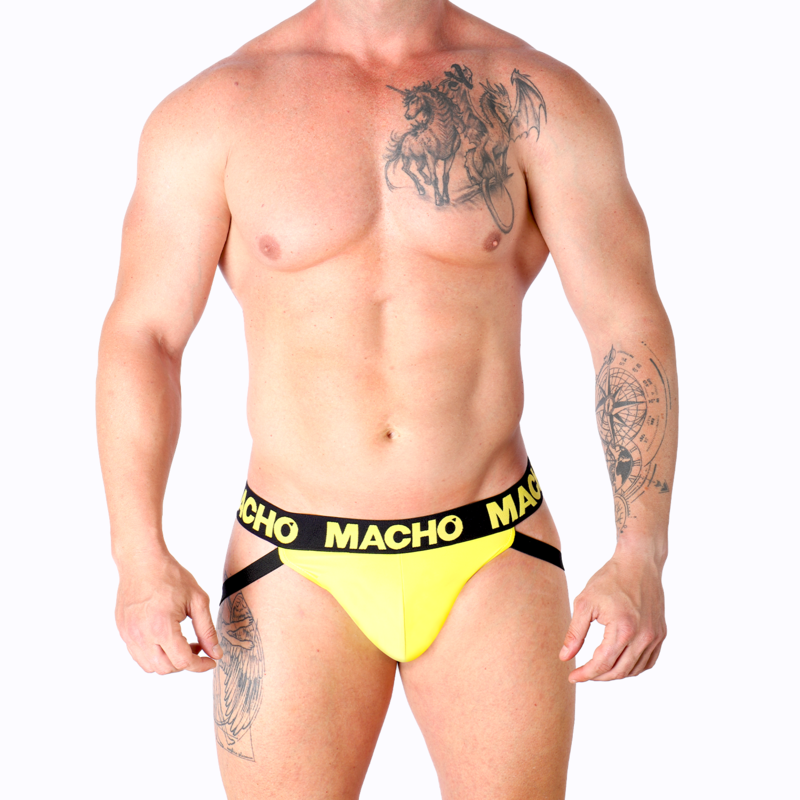 MACHO - MX25A JOCK LYCRA YELLOW S MACHO UNDERWEAR