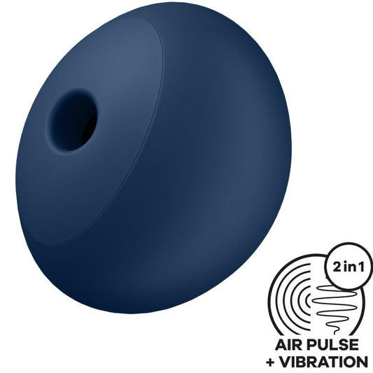 SATISFYER - ESTIMULADOR Y VIBRADOR CON TECNOLOGÍA AIR PULSE 4, 12 VIBRACIONES, AZUL