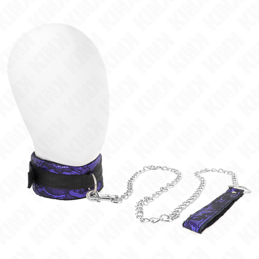 KINK - COLLANA CORTA IN VELLUTO E PIZZO CON CINTURA 105 CM CON FINITURE IN NYLON 44 X 5.5 CM