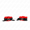 KINK - FERMA POLSI ELASTICIZZATI IN PIZZO, DETTAGLI A CUORE ROSSO, REGOLABILI 22-35 CM