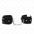 KINK - SUJETADORES DE MUÑECA CON HEBILLA DE PEDRERÍA NEGRO AJUSTABLES 25-32 CM X 5.5 CM