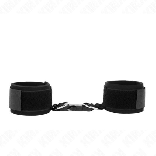 KINK - FASCETTE DA POLSO IN NEOPRENE CON CHIUSURA A STRAPPO NERE REGOLABILI 22-34 CM