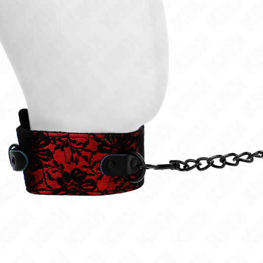 KINK - COLLANA IN PIZZO CON CINTURA IN VERA PELLE 105 CM / 44 X 5.5 CM