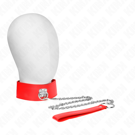 KINK - COLLANA CON CINTURA 65 CM CON FASCIA ROSSA LARGA REGOLABILE 33,5-41 CM X 5 CM