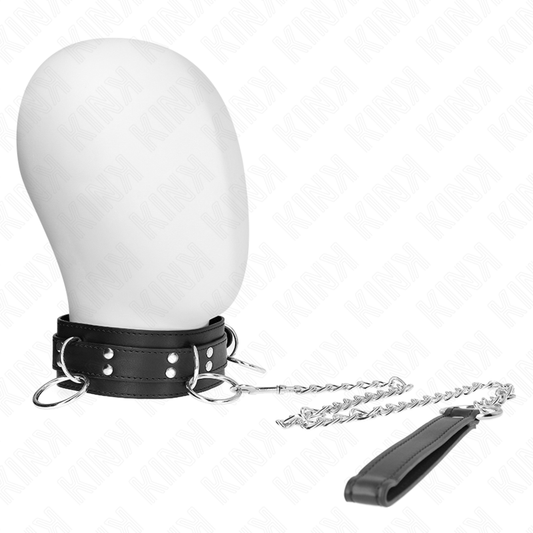 KINK - COLLANA PER SCHIAVITÙ A 3 ANELLI CON CINGHIA 80 CM 53 X 5 CM
