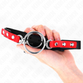 KINK - MORDAZA CON MÚLTIPLES AROS 4 / 4,8 CM ROJO 38 X 56 CM