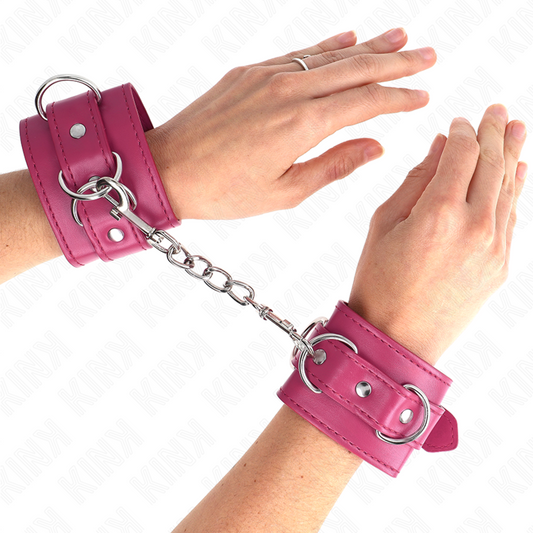 KINK - FERMI POLSI A 3 ANELLI A D, REGOLABILI, ROSA, 17,5-25 CM X 6 CM