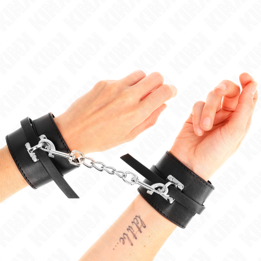 KINK - FERMI POLSI BLOCCANTI DELUXE NERI REGOLABILI 14,5-21 CM X 6 CM