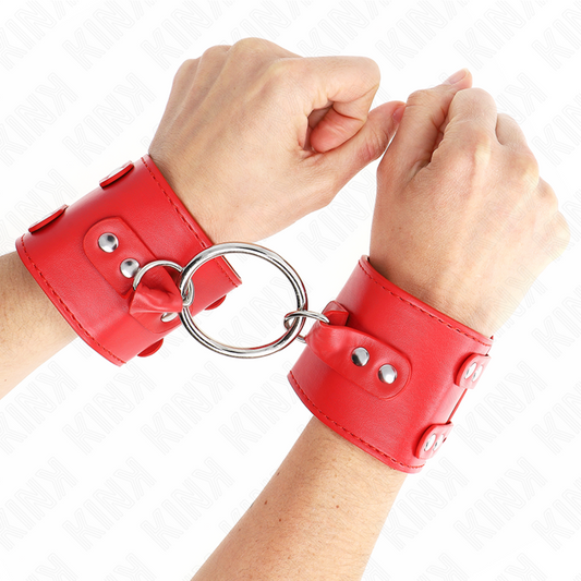 KINK - FERMI POLSI FISSI CON ANELLO E BORCHIE REGOLABILI ROSSI 17-22 CM X 6.5 CM
