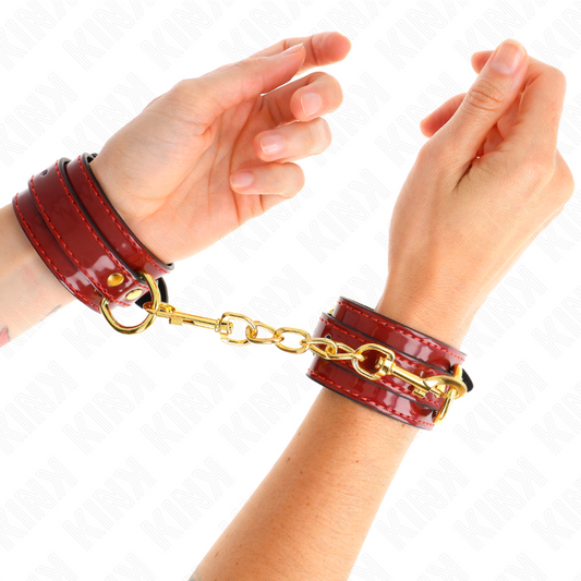 KINK - JOANNA ANGEL POLSINO ROSSO REGOLABILE CON CATENA DORATA 16,5-26 CM X 4 CM