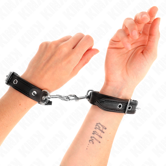 KINK - BRACCIALETTI NERI MINI CON BORCHIE REGOLABILI 16-22 CM X 2 CM