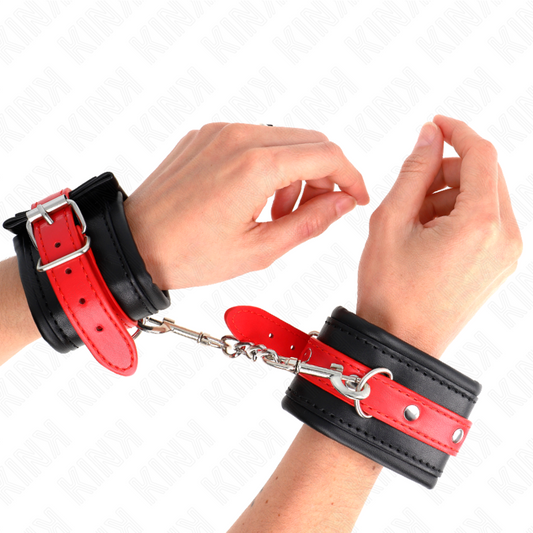KINK - FERMI POLSI NERI CON CINTURINO ROSSO REGOLABILI 17-28 CM X 6 CM
