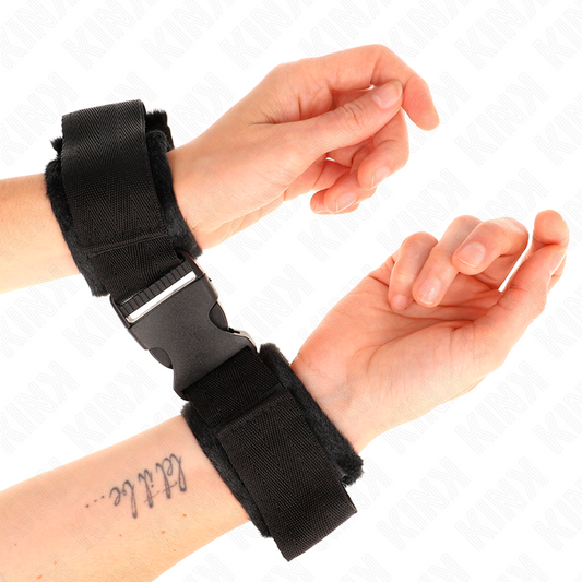 KINK - FERMOLACCI PER POLSI NYLON HOOK&LOOP ROSSO-NERO MODELLO 1 REGOLABILI 25-35 CM X 6 CM