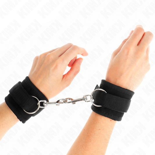 KINK - BRACCIALI IN NYLON CON STRAPPO A STRAPPO NERI MODELLO 2 REGOLABILI 18-35 CM X 6 CM