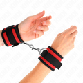 KINK - SUJETADORES DE MUÑECA DE NYLON CON VELCRO ROJO-NEGRO MODELO 2 AJUSTABLES 18-35 CM X 6 CM