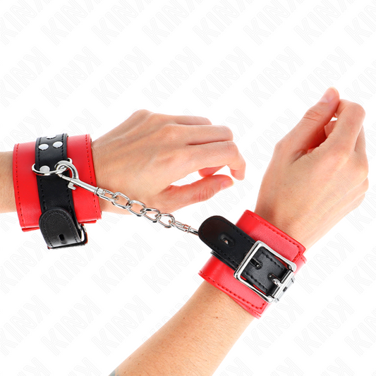 KINK - FERMI POLSI ROSSI CON CINTURA NERA REGOLABILI 17-28 CM X 6 CM